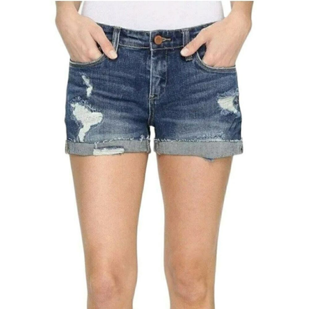 Blank NYC Fulton Roll up Distressed Denim Shorts(Size 24)